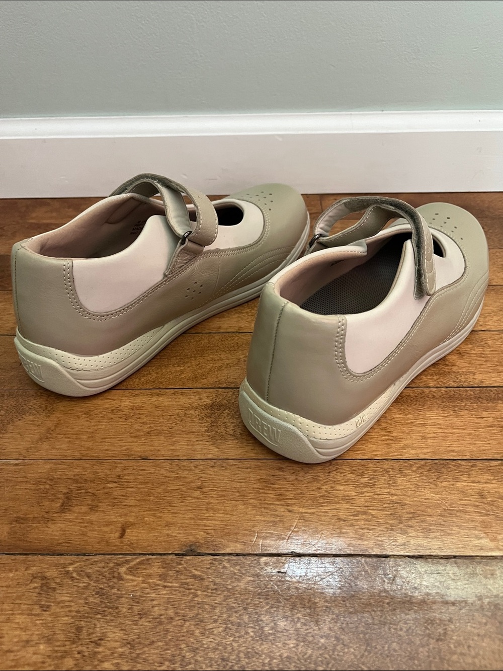 Drew Rose Mary Jane Shoes 8W Bone Soft Pebble Leather Orthopedic Comfort - Picture 5 of 13